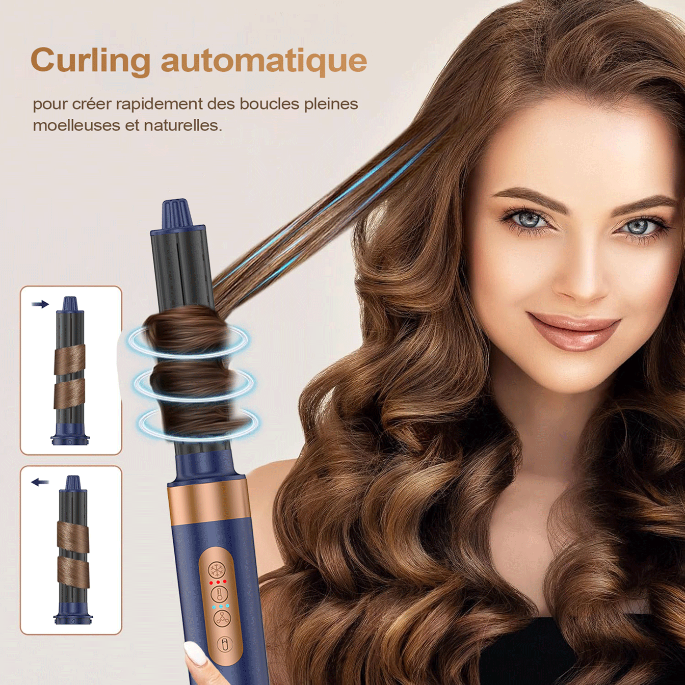 Brosse professionnelle ionique 8en1 (8 accessoires) – Image 3