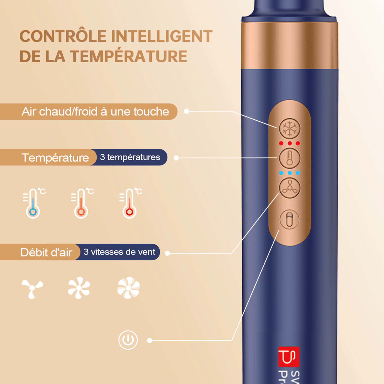 Brosse professionnelle ionique 8en1 (8 accessoires) – Image 4