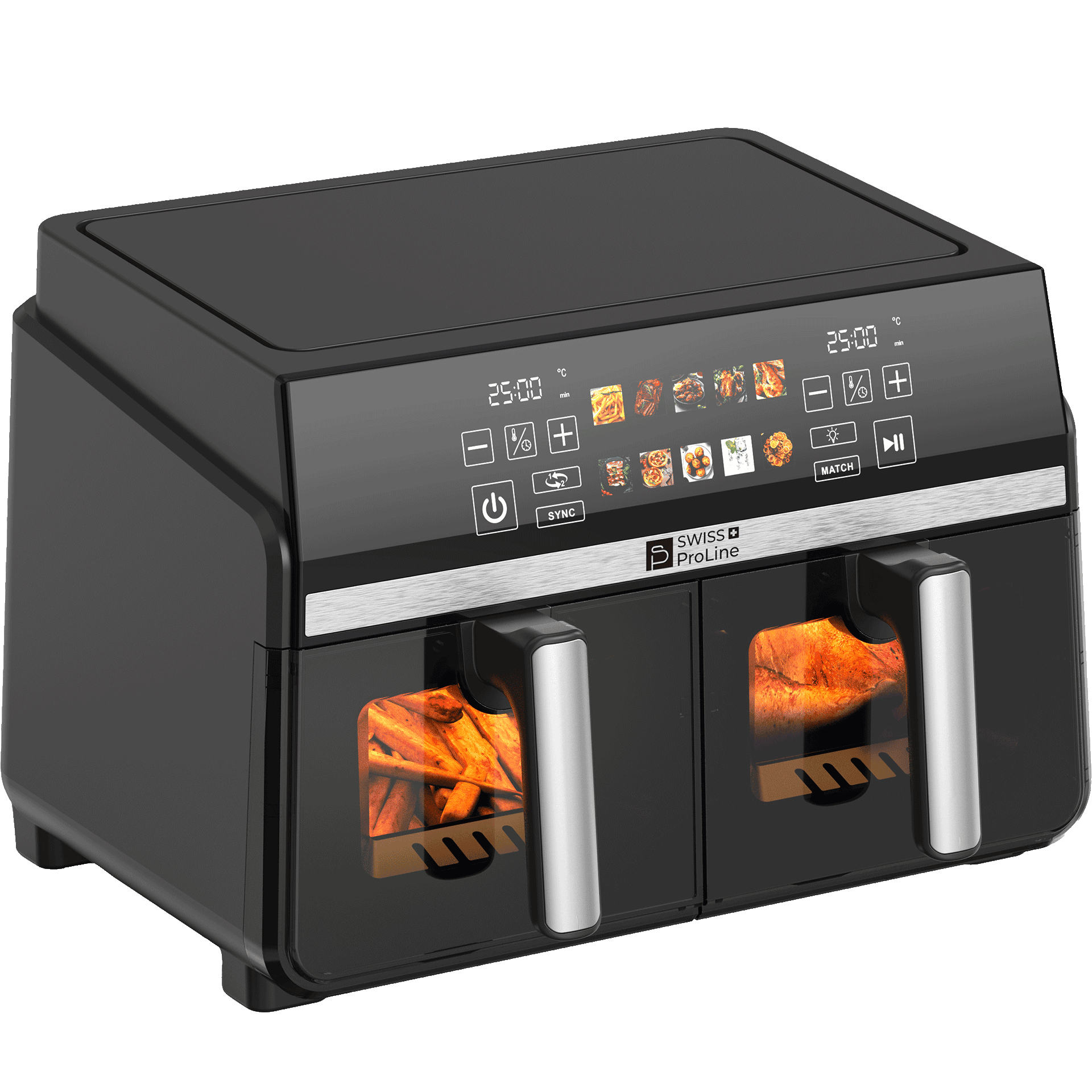 Friteuse à air chaud Air Fryer 10L (sans huile) avec double compartiments – Image 5