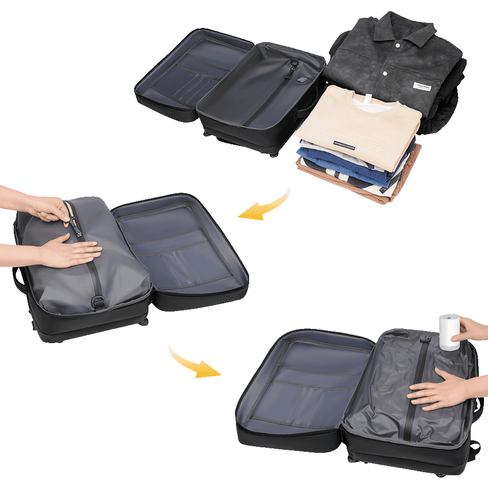 Sac à dos multifonctions avec pompe de compression (compatible Easyjet - 45cm) – Image 7
