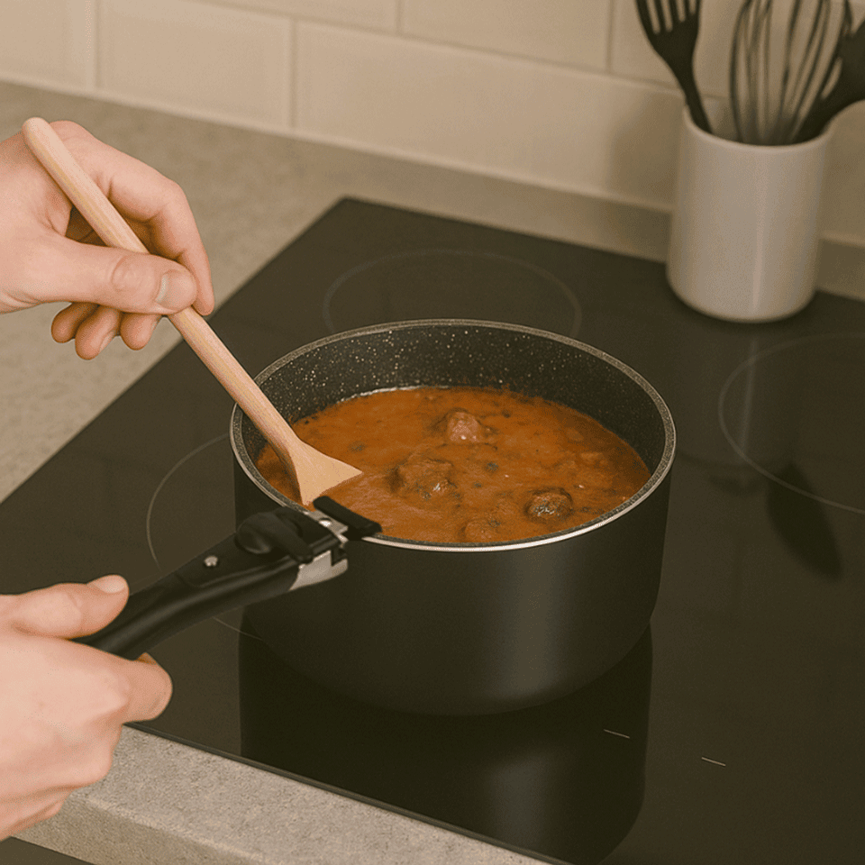Batterie de cuisine 7 pièces avec poignée amovible tous feux dont Induction – Image 4