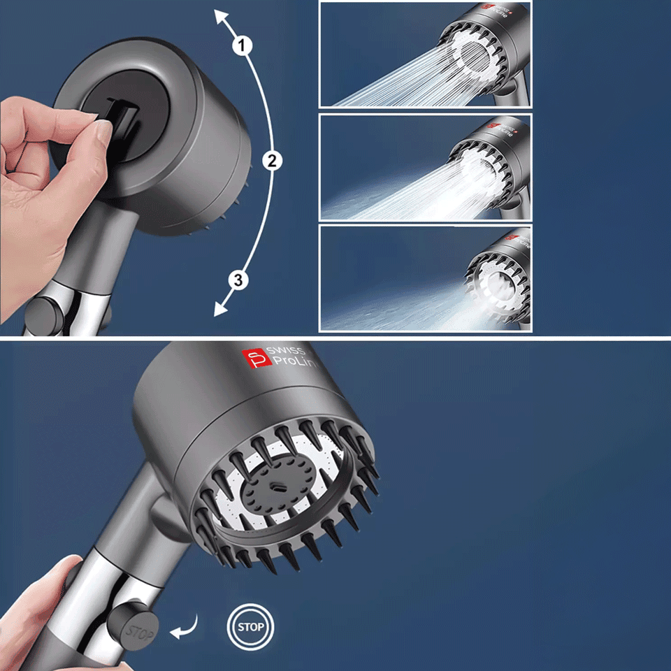 Pommeau de douche avec 3 modes puissants – Image 2