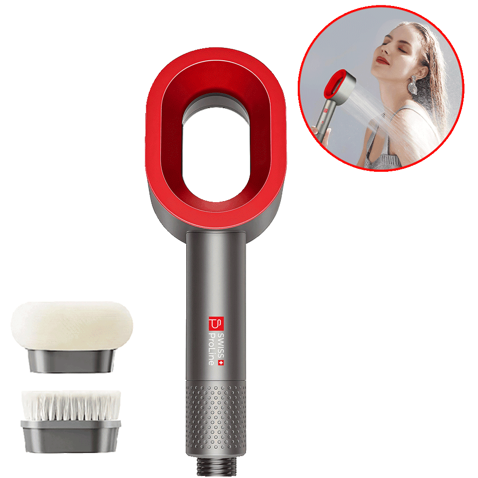 Pommeau de douche magnétique 3en1 (Soin purifiant, brosse nettoyante, brosse relaxante)