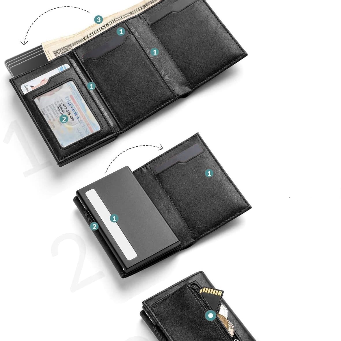 Porte-Monnaie en cuir avec protection RFID – Image 10