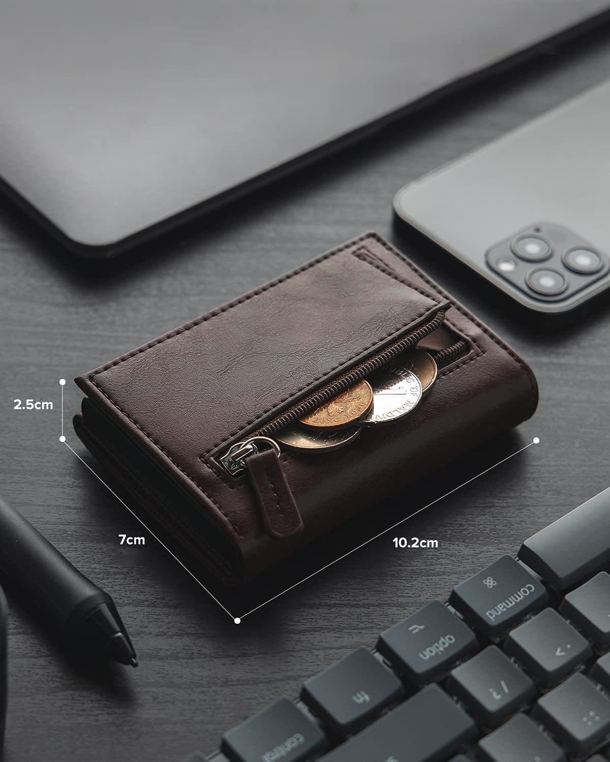 Porte-Monnaie en cuir avec protection RFID – Image 4