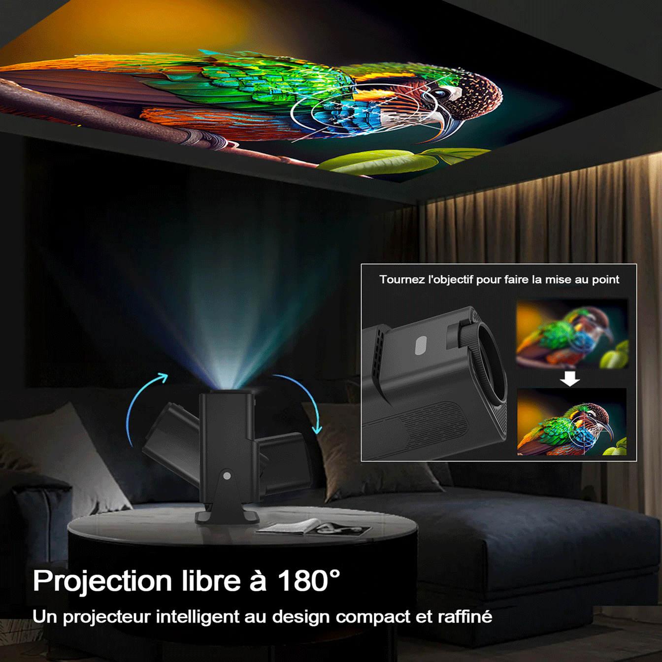 Projecteur connecté haute définition 4K avec 3'000 jeux inclus (Netflix, Youtube, Amazon) – Image 4