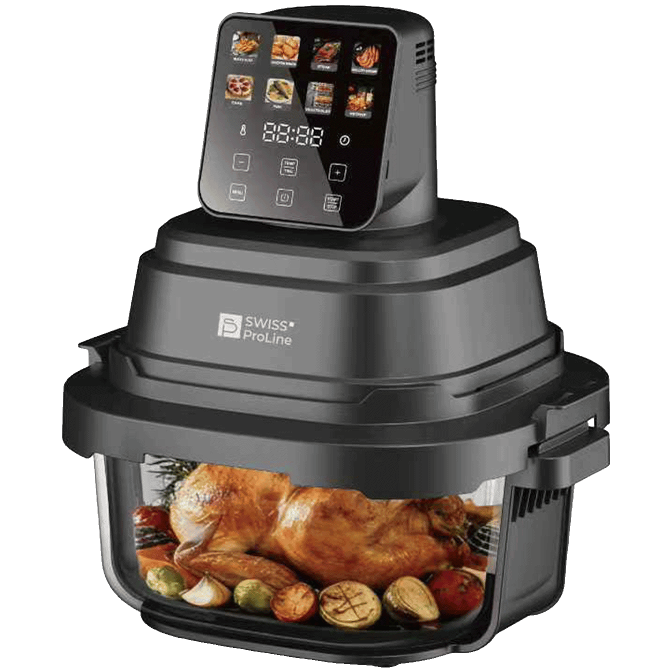 Friteuse Crispy Air Fryer (sans huile) portable avec double compartiments en verre – Image 2