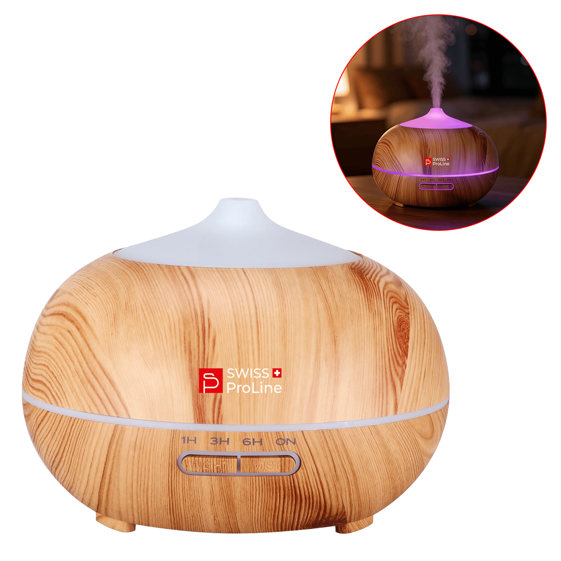 Humidificateur à diffuseur d'arômes avec LED Multicolore