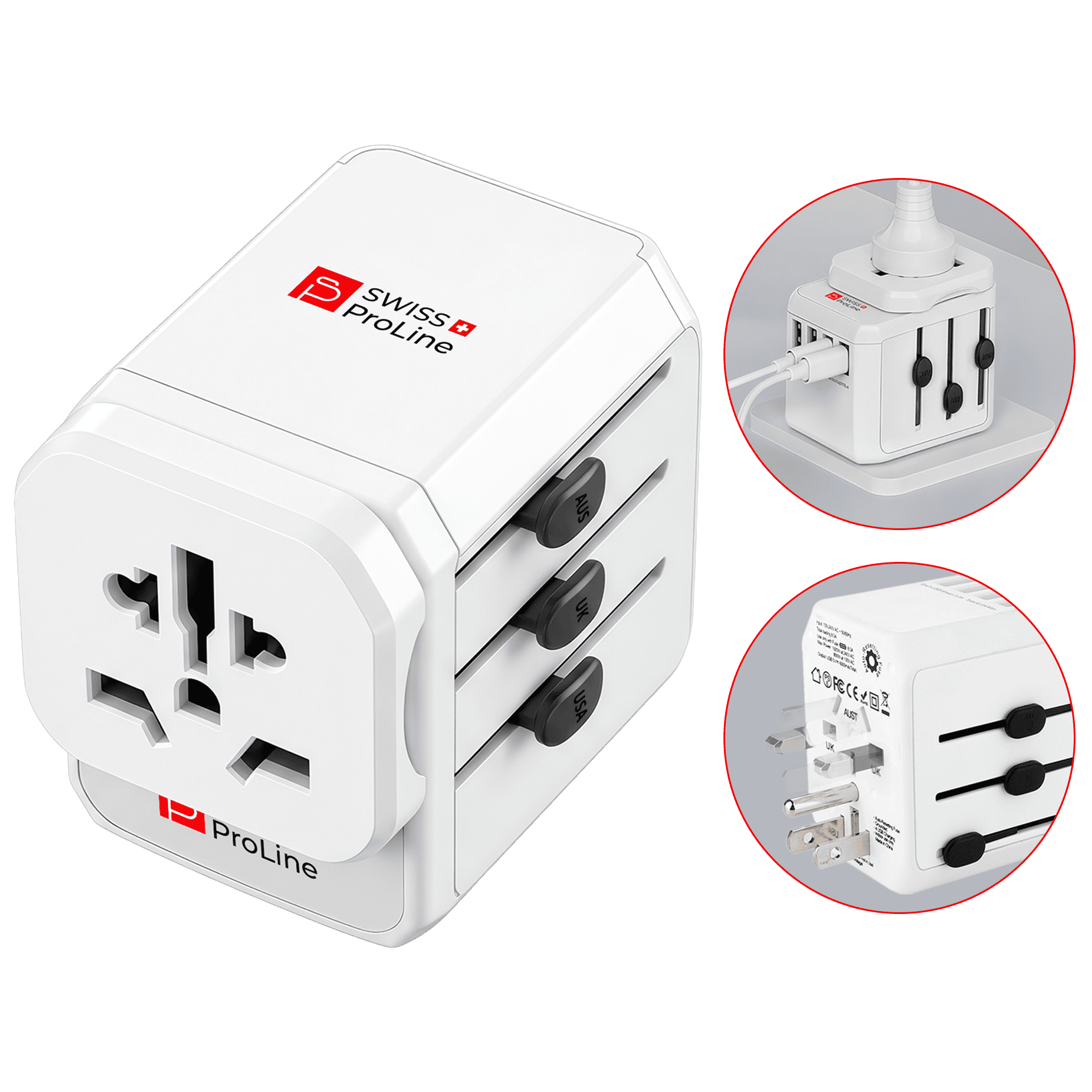 Adaptateur de voyage universel compatible dans 200 pays