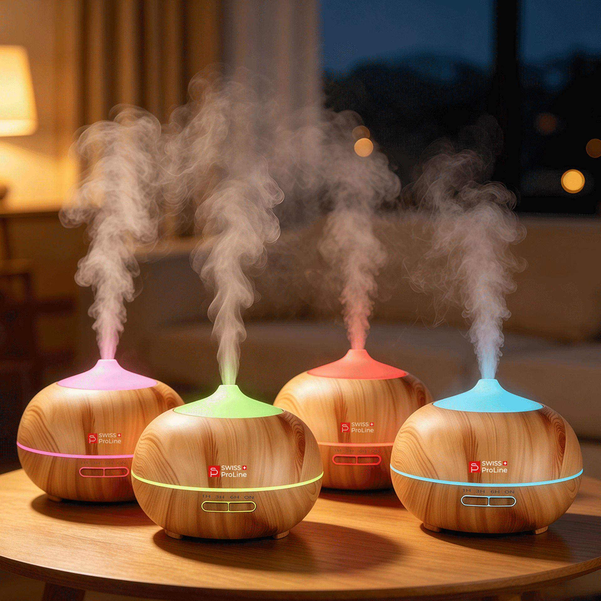 Humidificateur à diffuseur d'arômes avec LED Multicolore – Image 4
